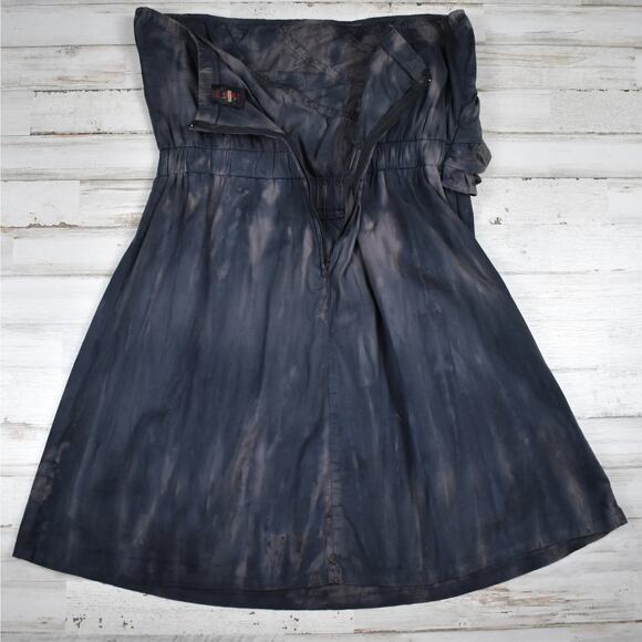 Y2K vintage strapless dark gray tie dye grunge mini dress Junior's Large biker - Picture 5 of 5